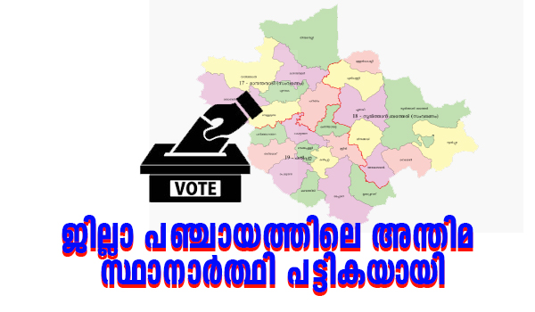 ജില്ലാ പഞ്ചായത്തിലെ അന്തിമ സ്ഥാനാര്‍ത്ഥി പട്ടികയായി